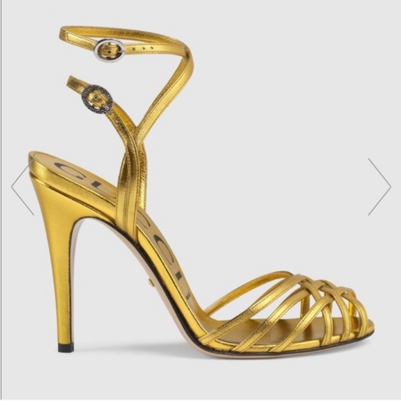 Gucci Gold heels - Picture 1 of 8